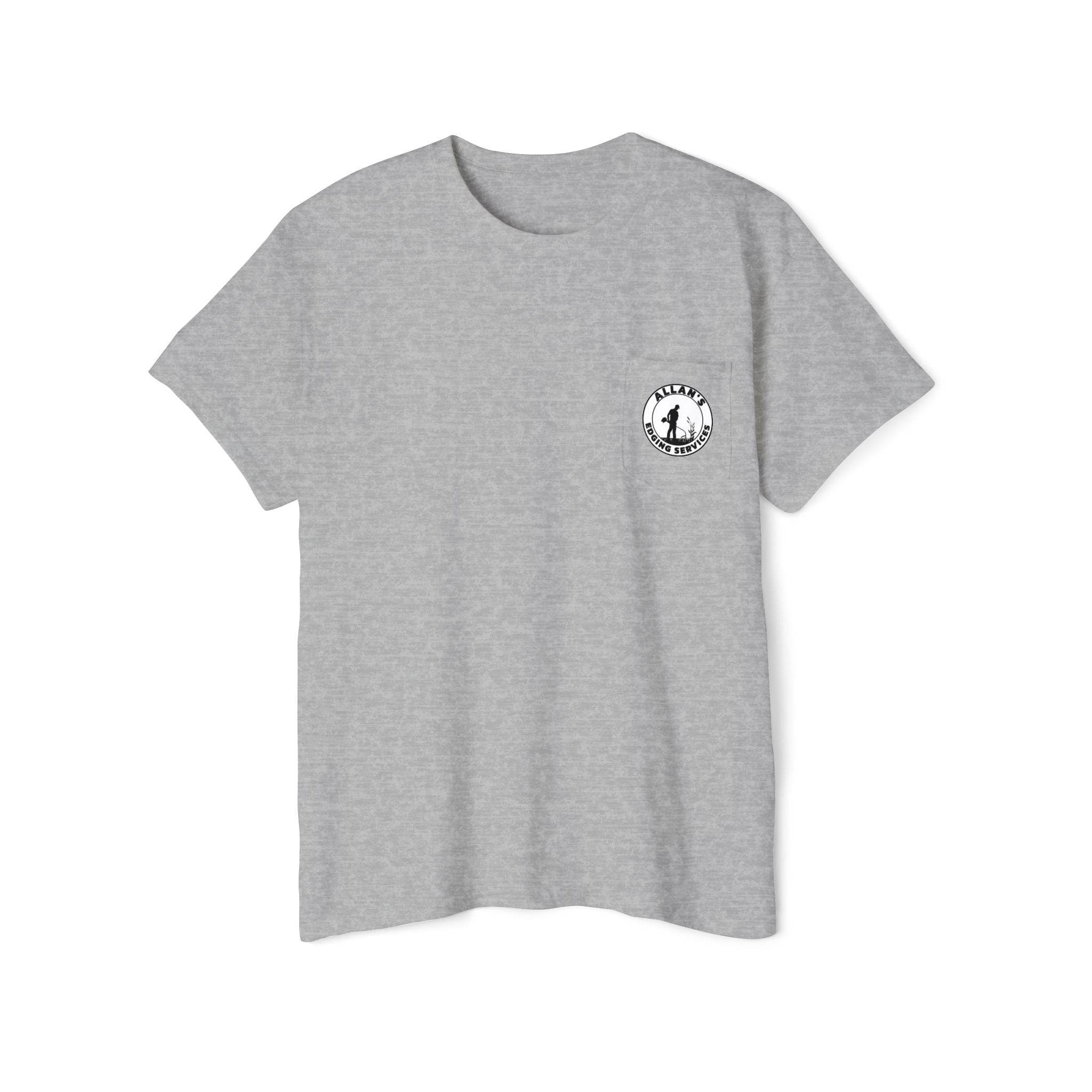Edging Services Pocket Tee — Allan's Landscaping Logo T-Shirt