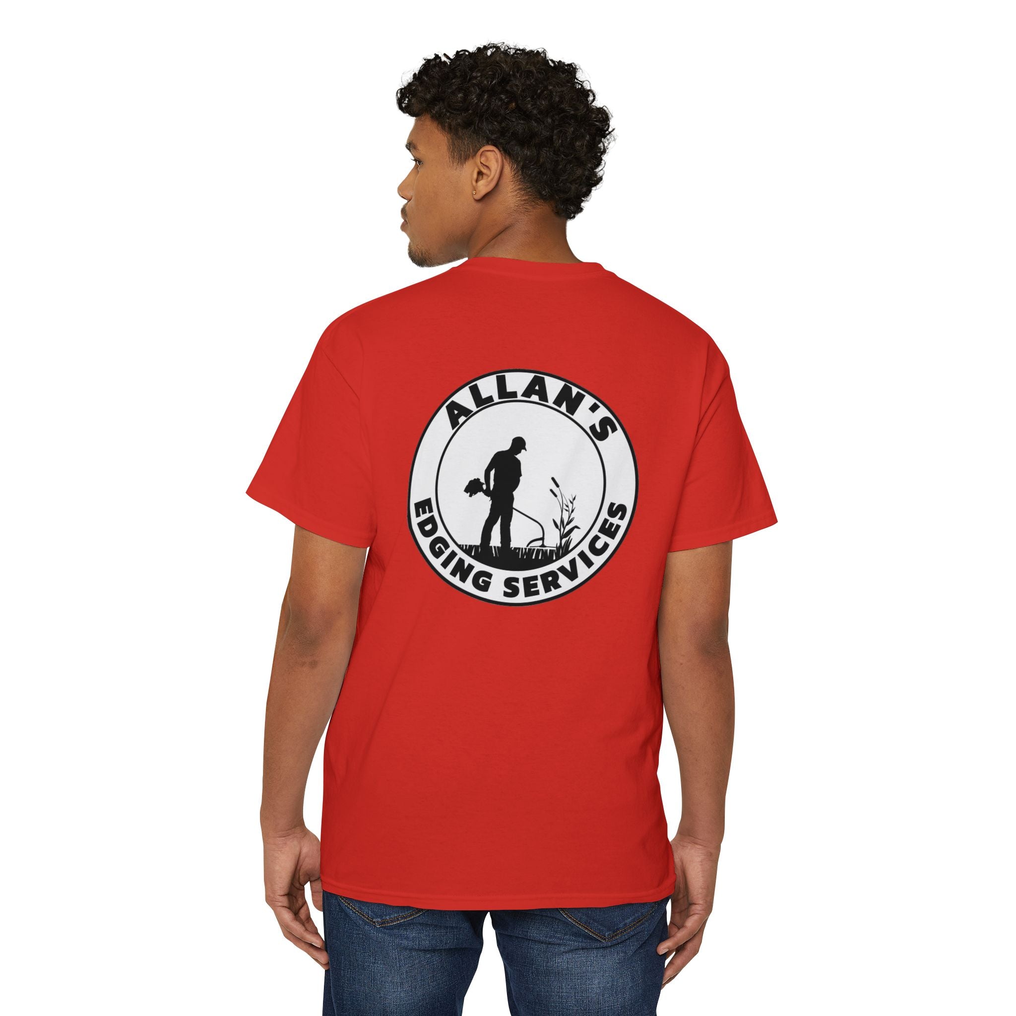 Edging Services Pocket Tee — Allan's Landscaping Logo T-Shirt