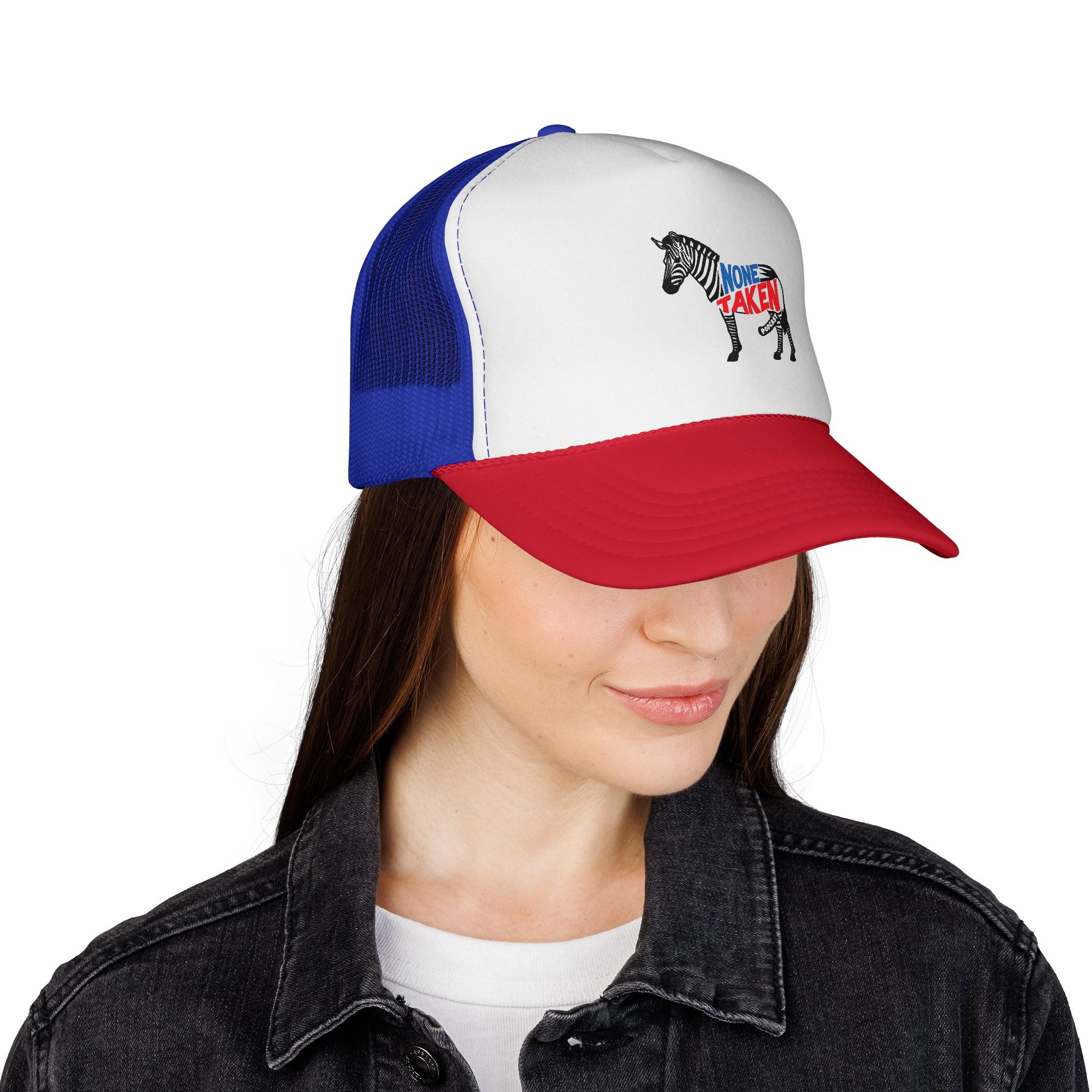 None Taken Full Zebra Trucker Cap