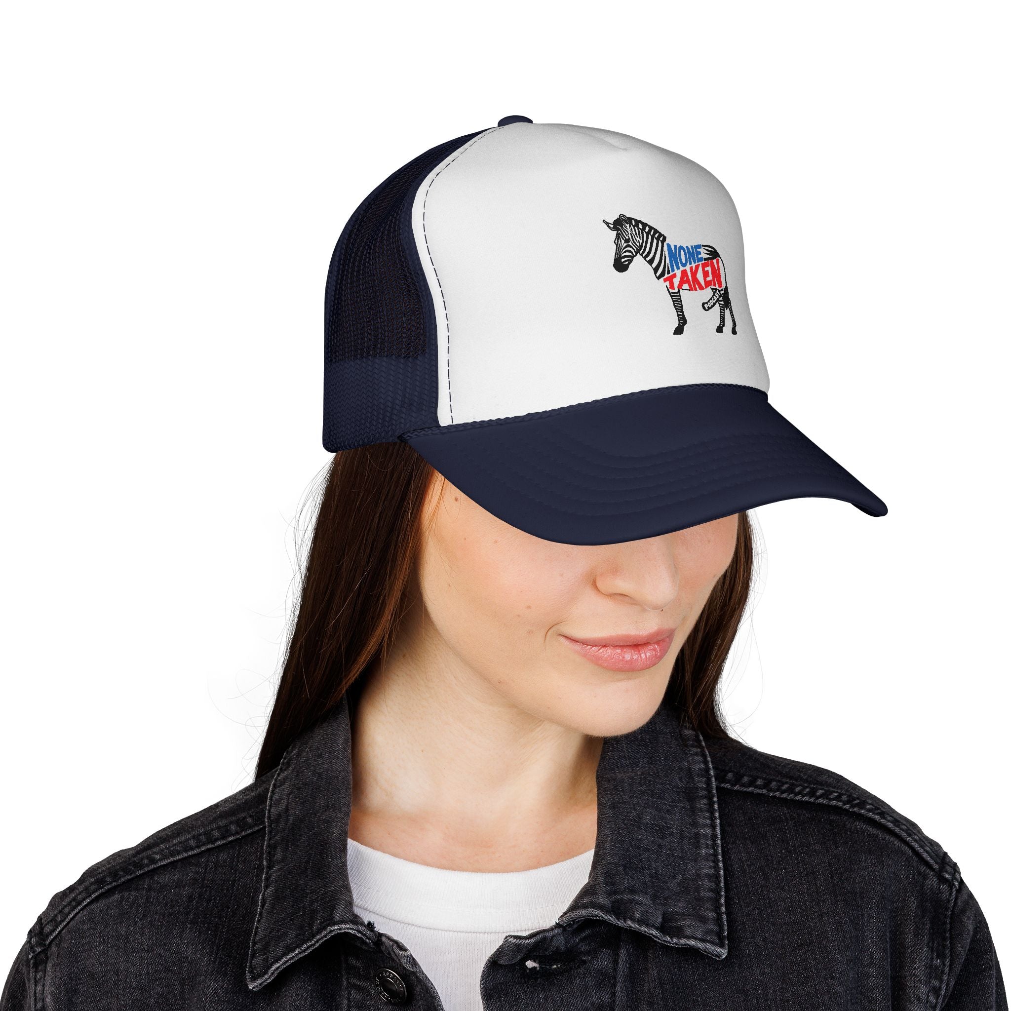 None Taken Full Zebra Trucker Cap
