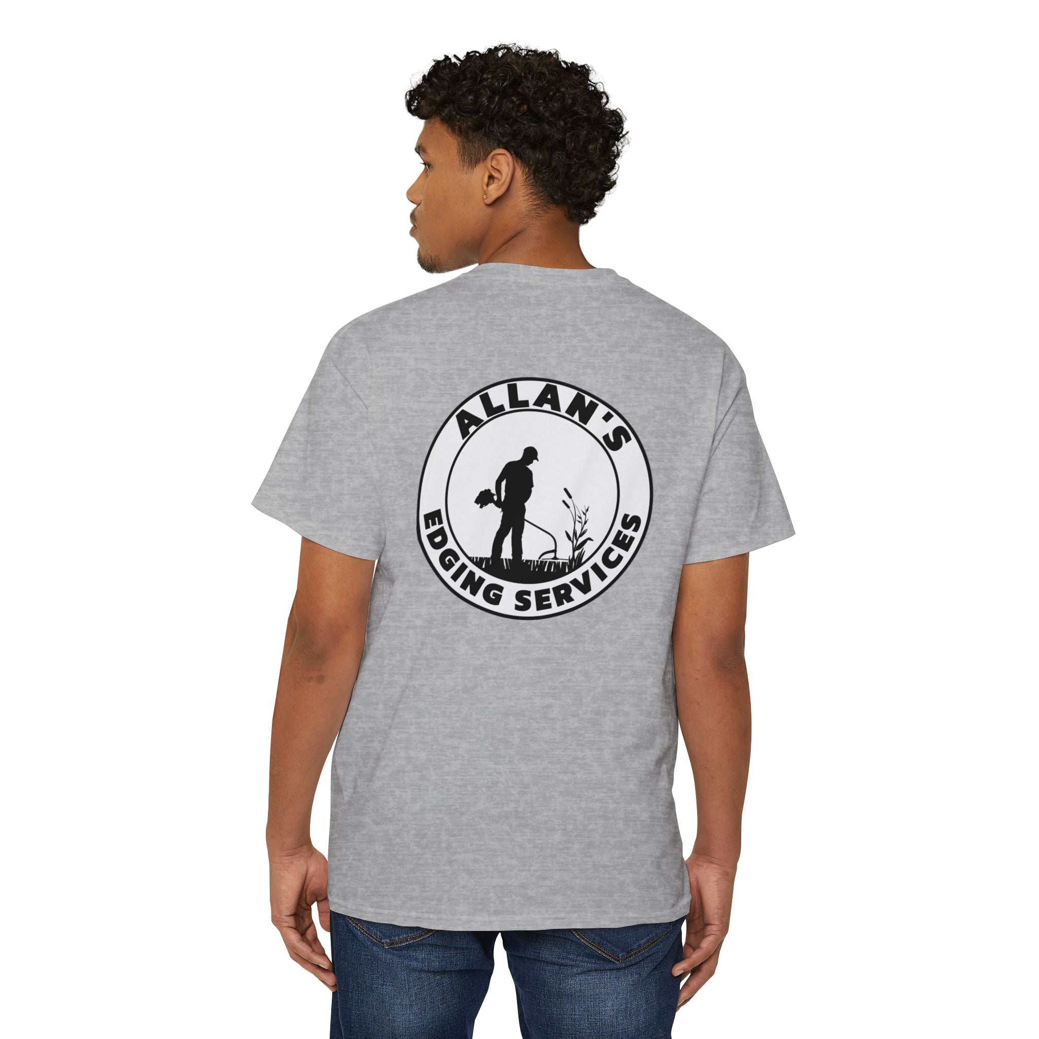 Edging Services Pocket Tee — Allan's Landscaping Logo T-Shirt