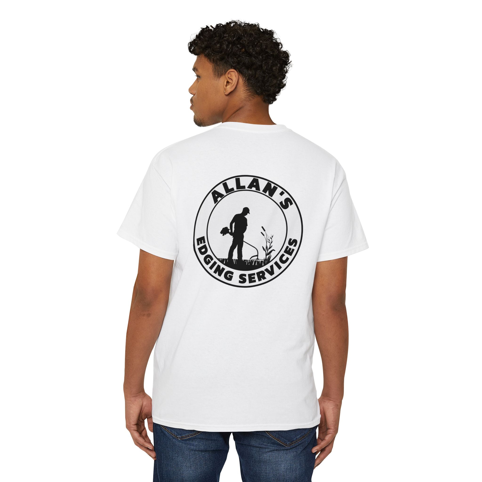 Edging Services Pocket Tee — Allan's Landscaping Logo T-Shirt