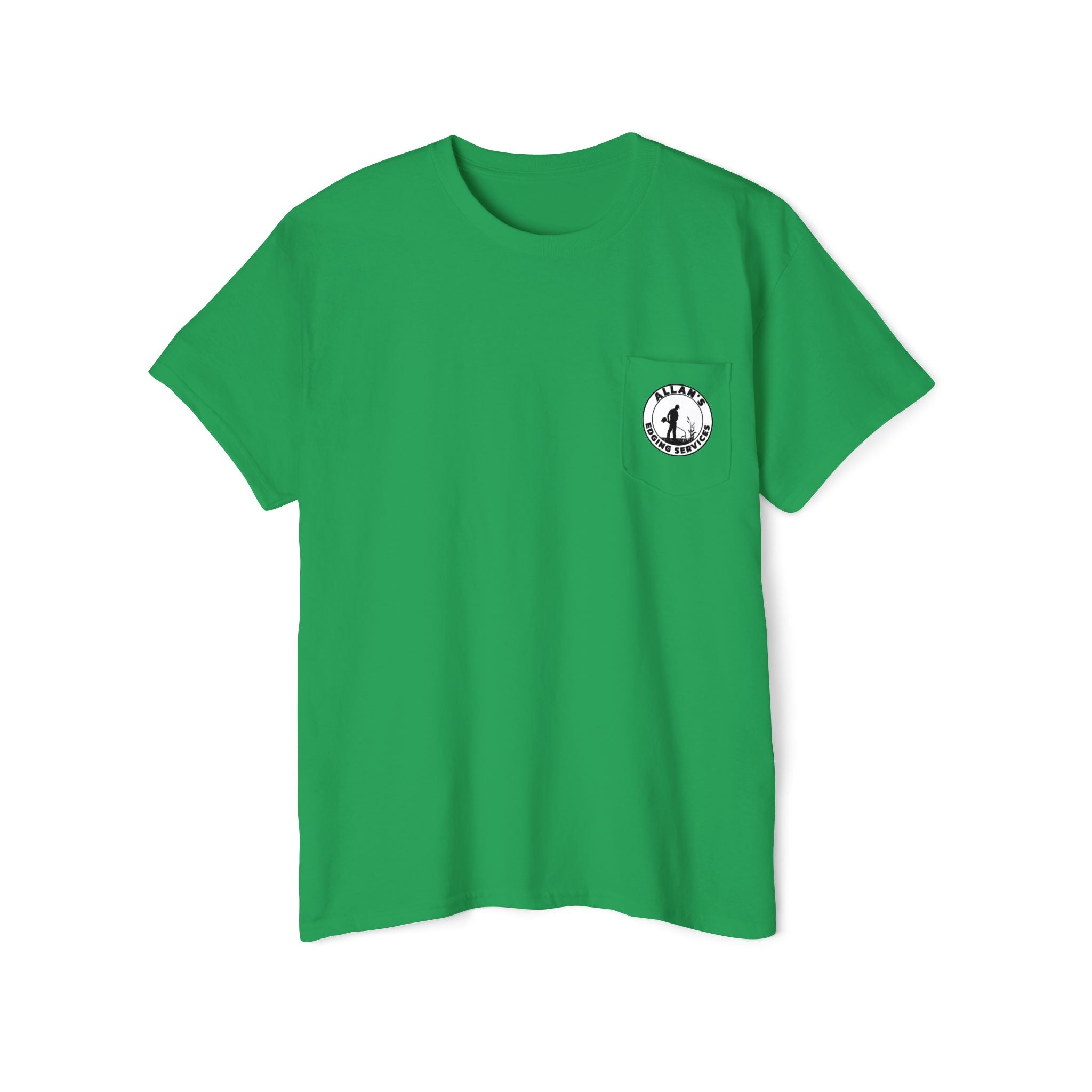 Edging Services Pocket Tee — Allan's Landscaping Logo T-Shirt