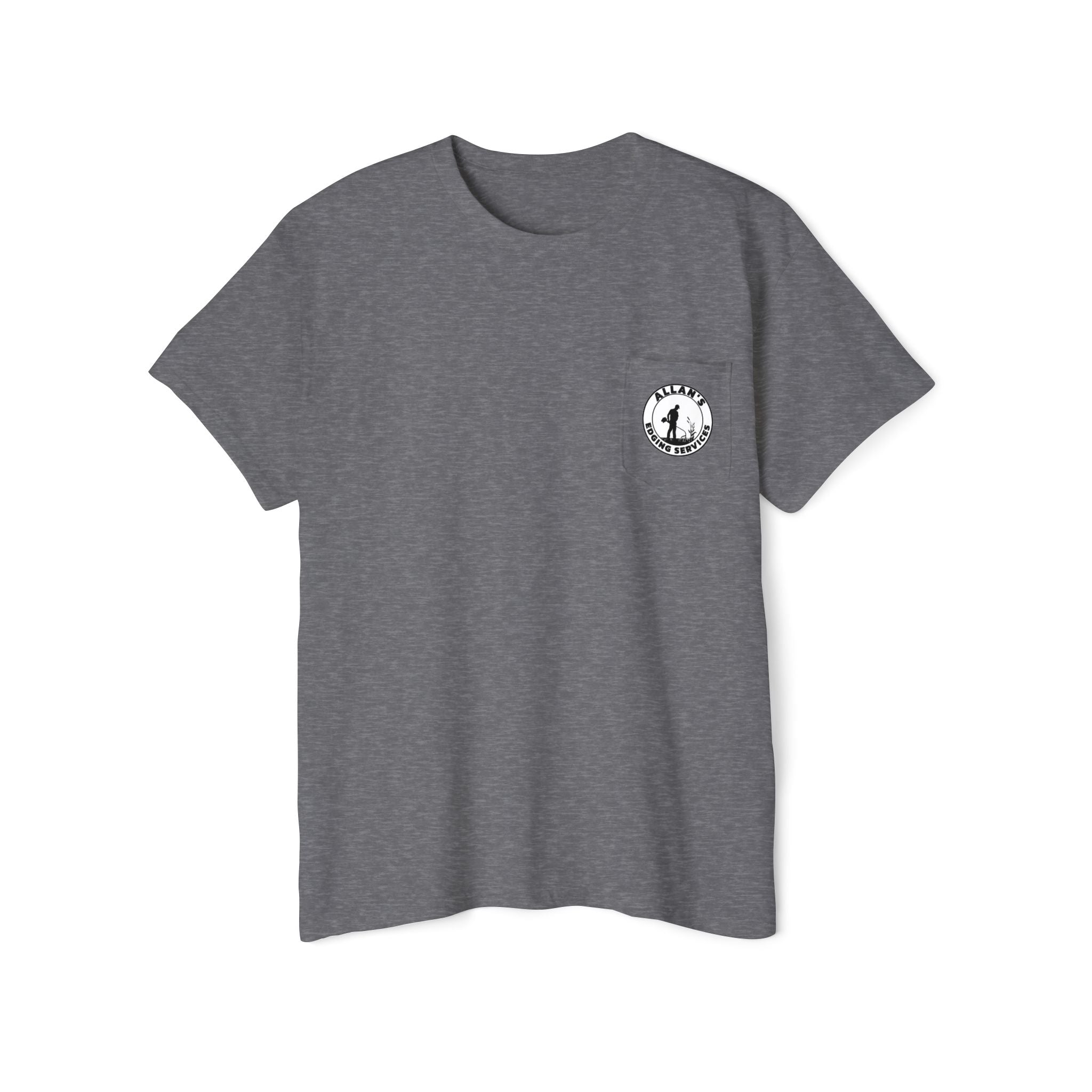 Edging Services Pocket Tee — Allan's Landscaping Logo T-Shirt