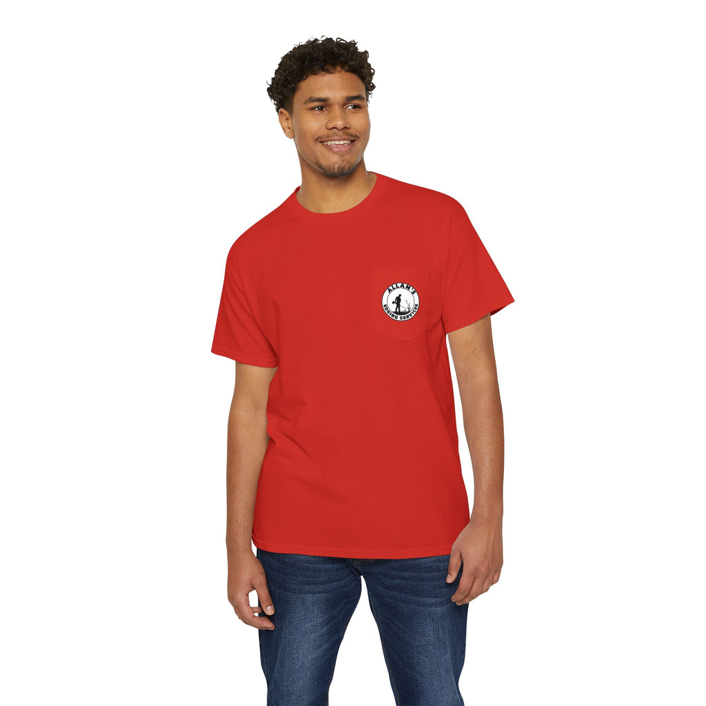 Edging Services Pocket Tee — Allan's Landscaping Logo T-Shirt