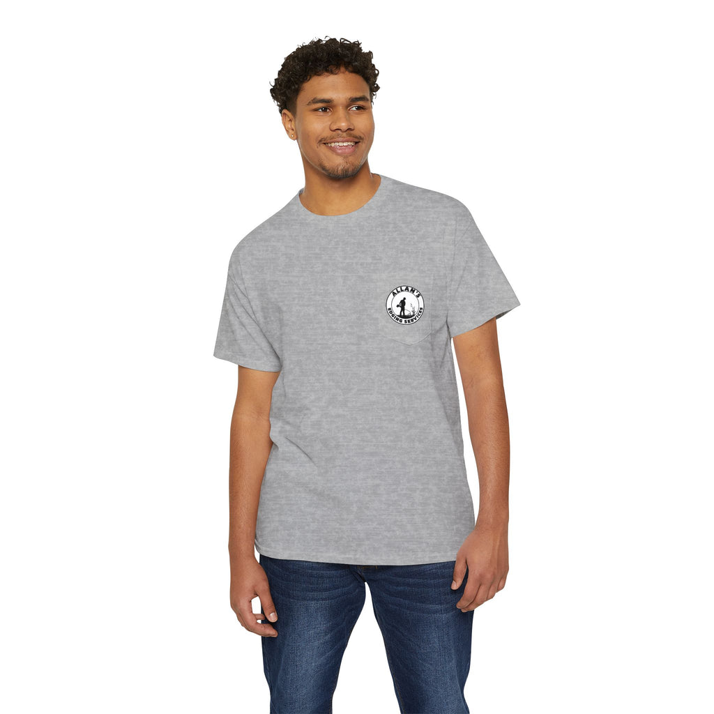 Edging Services Pocket Tee — Allan's Landscaping Logo T-Shirt