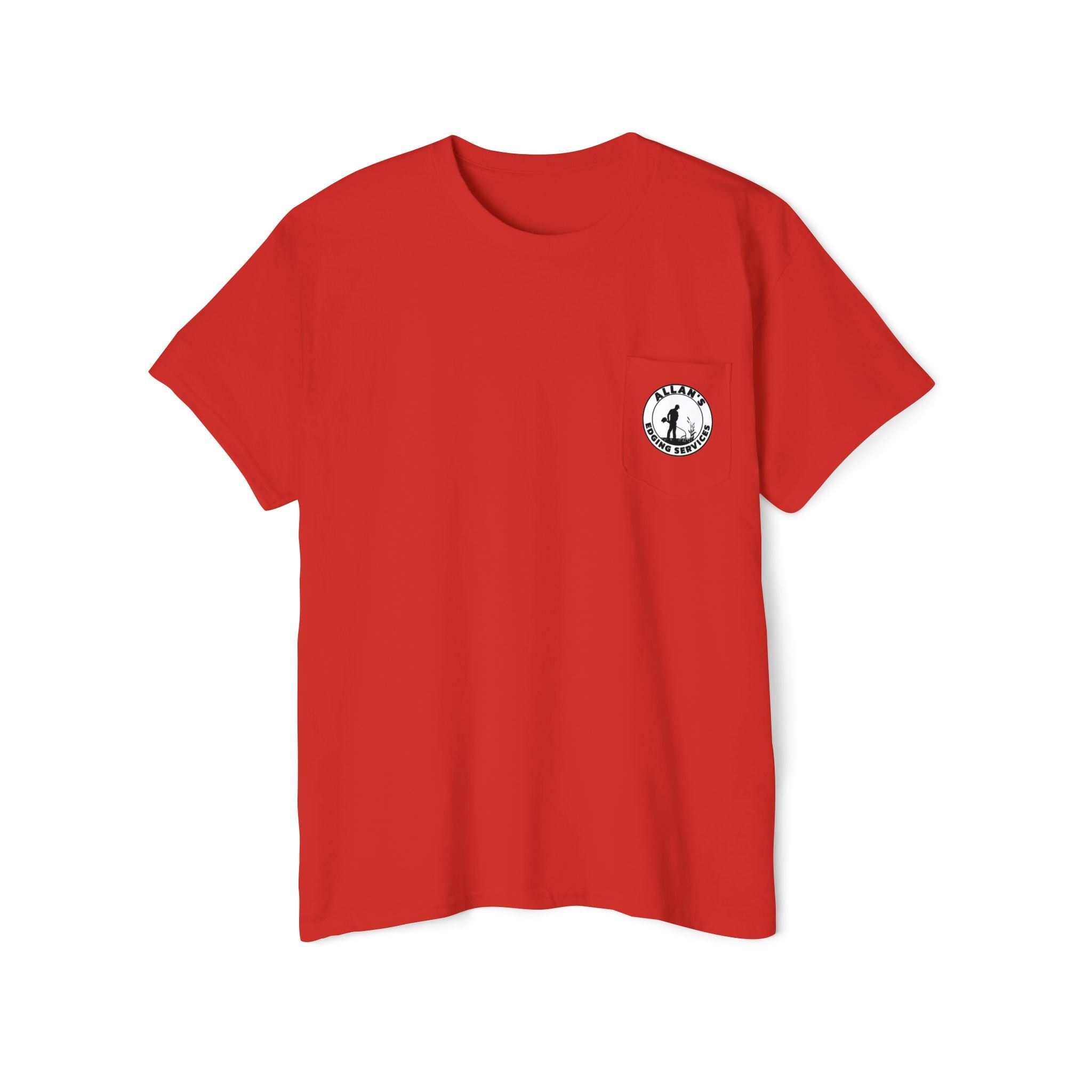 Edging Services Pocket Tee — Allan's Landscaping Logo T-Shirt