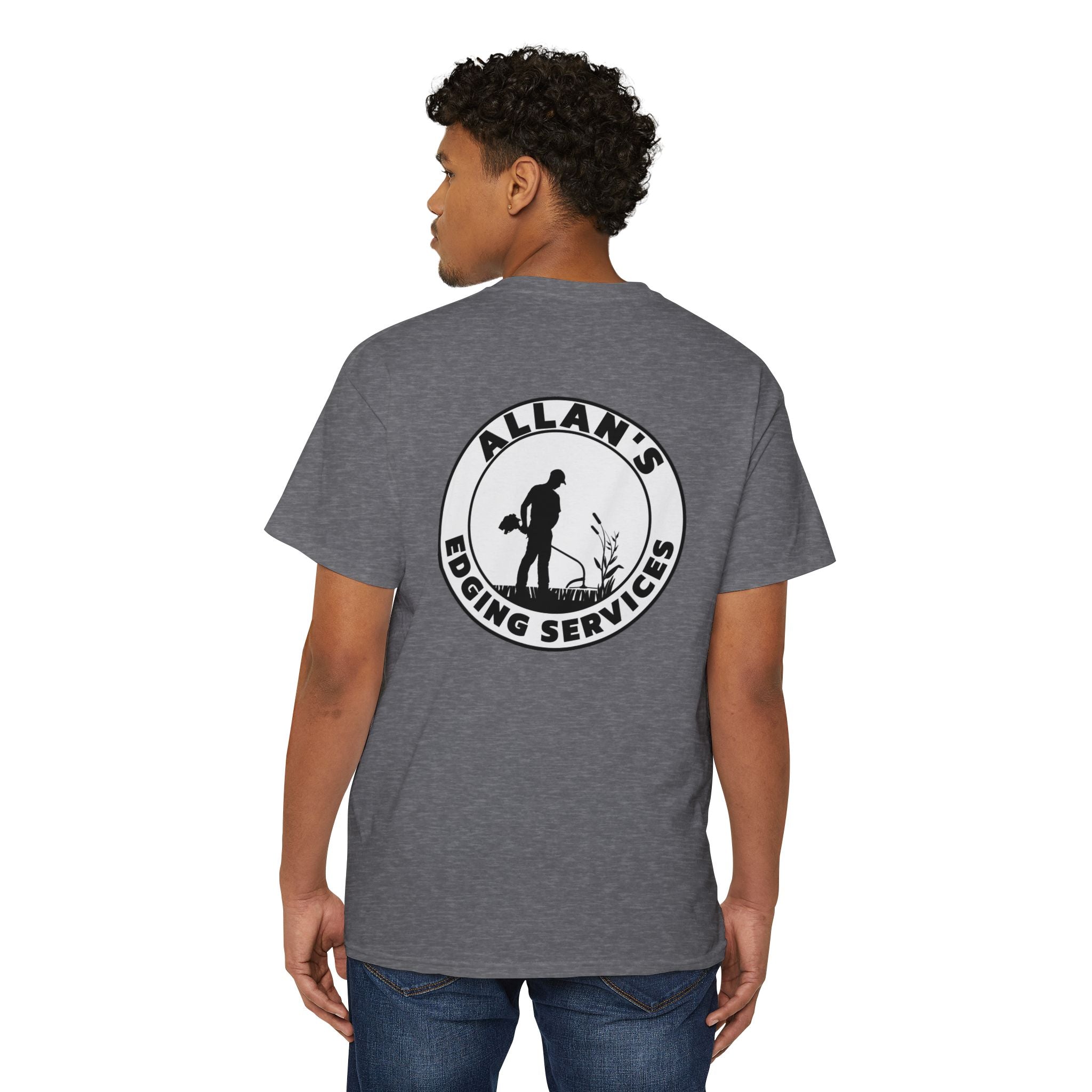 Edging Services Pocket Tee — Allan's Landscaping Logo T-Shirt